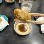 樋山 - 松茸のフライ、ウスターソースで