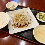 健康中華庵 青蓮 - 蒸し鶏とねぎの熱油掛け定食