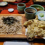 長寿更科 - 舞茸天そば(二八そば)@1800円