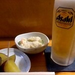 やきとり ばん - 生ビールとお通し