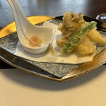 ほう月 - 天ぷら　舞茸　白子　ししとう　ゆりね