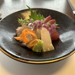 ほう月 - お刺身5種！これがとても美味しかった！盛り付けも美しく刺身好きの息子らも唸ってました！