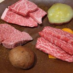 焼肉処 一品一会  - 上カルビ、上ロース、上ヒレ