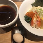 鴨出汁中華蕎麦 麺屋yoshiki - 蟹のクリーミー手揉みつけ麺(醤油)