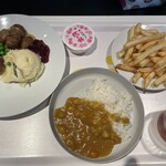 IKEAレストラン - スウェーデンミートボールセット&キッズカレー&ポテト
