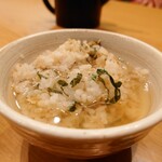 鉄板焼 天 - 〆の一品(鰹と昆布の一番出汁のお茶漬け)