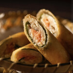 Free range chicken mentaiko spring rolls