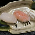 鮨よし - 白えび、甘エビ、ワタリガニ