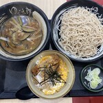 Yudetarou - 肉茄子そば(温)/ミニカツ丼