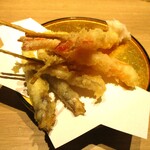 Tenkai - 海鮮天ぷら：海老、キス、ししゃも。