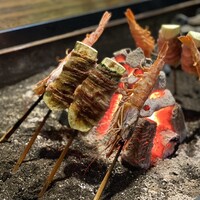 料亭 長坂 - ・海老、茄子と大葉の豚バラ巻き