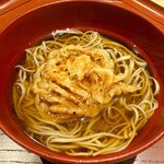日本橋 蕎ノ字 - 白神山地　蕎麦　桜海老　かき揚げ　かけそば