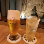 肉亭ふたご iki - ビールと梅酒ソーダで乾杯