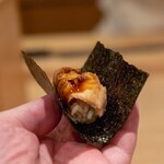 鮨菜 和喜智 - 2023.11 煮穴子（握りに焼き海苔を巻いて）