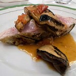 ペレグリーノ - 縞鯵、伊 ポルチーニ茸