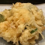 天藤 - 小海老とオクラのかき揚げ