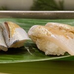 Sushidokoro Shintanaka - コハダ
                        なんとなく町寿司らしいコハダ、良いですね♪
                        シマアジ
                        身質良く適度な食感が心地良いです♪