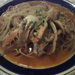 Bisutoro Kaze - 渡り蟹のスパゲティ：カニの風味が濃厚で、とっても美味でした！
