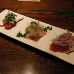 茶良ら - 鮪、真鯛、戻り鰹の三点盛り