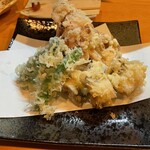 季節料理 よし野 - 穴子と舞茸の天ぷら