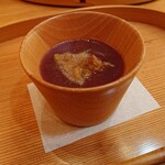 とらや工房 - 9月の期間＆数量限定メニュー、無花果の水ようかん、単品（煎茶なし）で税込み450円。