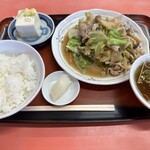 来々飯店 - 肉野菜炒めと定食セット