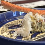 割烹 新多久 - ズワイ蟹炭炙り