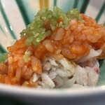 割烹 新多久 - めがにの飯蒸し