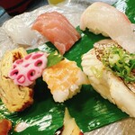 Ikuyoshi - タコ、玉子、えび、炙ったタイ系？　全部だいぶおいしい！　玉子は甘くでほどける食感！