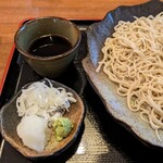 223152022 - 蕎麦の風味が良いですね。こういうのは基本どおり、①薬味なし、②大根おろし、③刻み葱、④山葵おろしの順にいただきましょう。