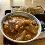 花村 - 志の田そば（大盛）＋半カレー丼のセット。