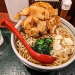 麺房 八角 横浜駅東口地下街ポルタ店 - 朝そば　かき揚げそば大盛り（\420）