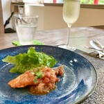 パスト エ カフェ 幸庵 - ●魚料理
      ブリのブッラータ