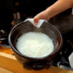 御料理ほりうち - ⚫土鍋ご飯　福井県いちほまれ