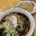 Ramen Resutoran Ninguru - チャーハンラーメンセット（北の国醤油+長ネギトッピング）