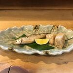 駒寿し - ししゃも（一夜干し）、山芋揚げ