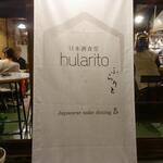 Hularito - 垂れ幕に書かれた日本酒食堂に惹かれました