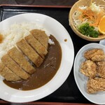 ラフレシール - ロース勝カレー（ライス大）＆ から揚げ