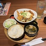 旨唐揚げと居酒メシ ミライザカ - チキン南蛮定食(+ドリンク、明太ばらこ) 計850円