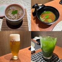 池袋 すし 福寿 - 茶碗蒸し､赤出汁､生ビール、抹茶ハイ