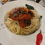 GENJIRO - スパゲティー　サラダ付き　パンチェッタのサルサ　1,100円