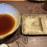 天ぷら たけうち - 天つゆ、米麹塩、塩