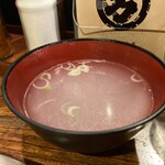 丸万焼鳥 - もも焼きに付くスープ