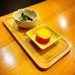 いざかや しん - お通しはさつま芋と黒バイ貝でした(o^^o)