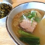 ハナヤマZ - ハナヤマ塩ラーメン680円高菜ごはん180円