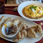 ジョイフル - 料理写真:天津飯とこだわり餃子定食