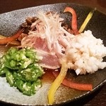 町家料理　結月 - 鶏ささみのネバネバ オクラと長芋となめこで