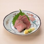 Fatty beef tongue sashimi