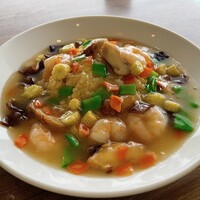 中国料理 滄 - 松茸と海老入り あんかけチャーハン (塩味)