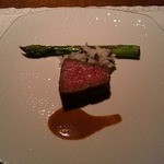 ふくの季 - 20回目特選霜降り米沢牛サーロインのポアレ・南会津産グリーンアスパラ